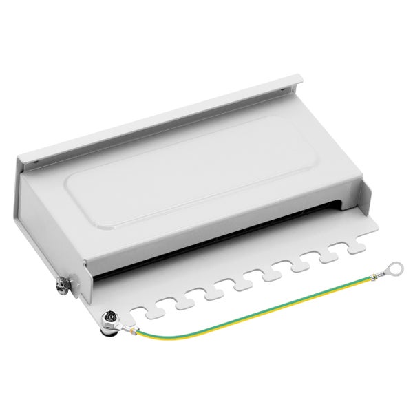 ProfiPatch Cat6a Patchpanel Patchfeld 8 Port Verteilerfeld geschirmt RJ45 Desktop und Wandmontage 1HE grau
