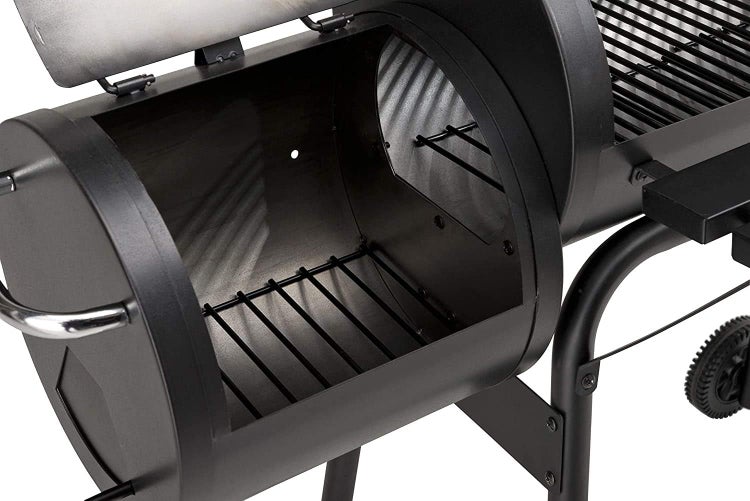 RESCH 502594 Smoker Grill Holzkohle – Multifunktionaler Räucher-Grillwagen mit Kamin, BBQ Gartengrill für 4 Personen, Barbecue Smoker Holzkohlegrill