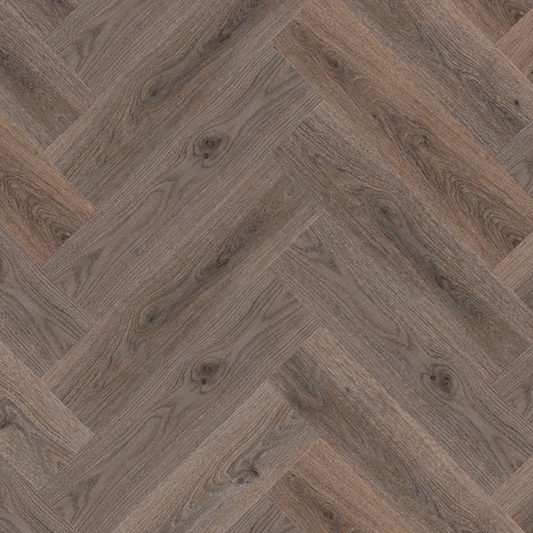 Bodenbelag im Fischgrätmuster aus Holz