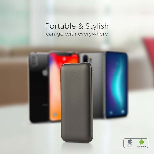 LED Display Power Banks - Graues Gehäuse - 10000mAh