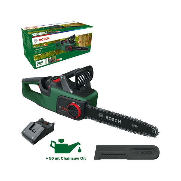 Bosch Akku-Kettensäge AdvancedChain 36V-35-40 1x Akku 36V 2,0Ah Ladegerät AL 36V-20 - 06008B8600