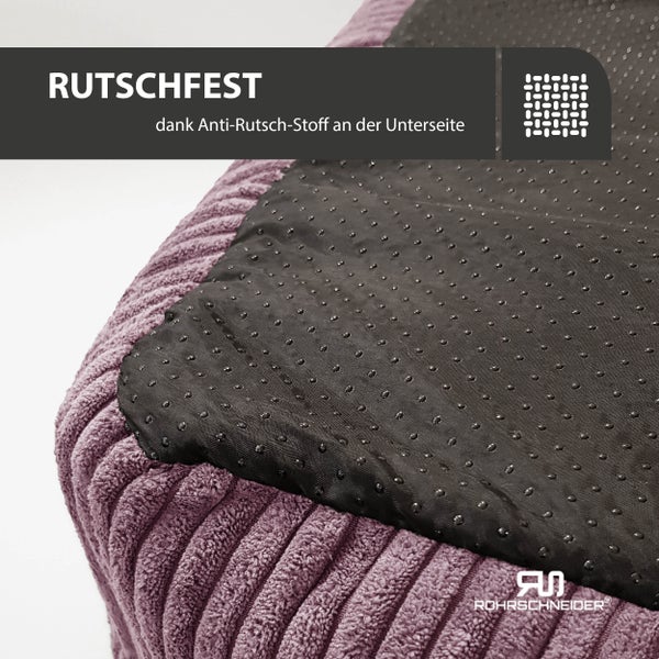 Rohrschneider Tierbett Cordstoff breit Gr. 1 altrosa + faltbarer Reisenapf