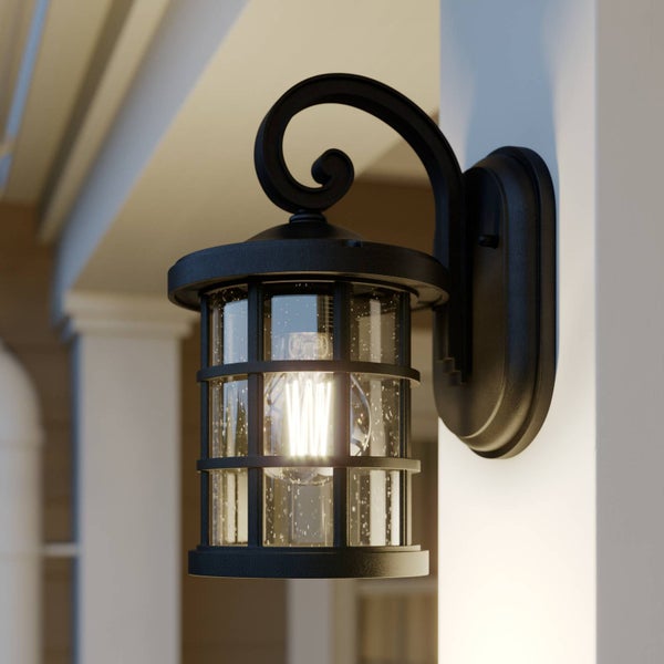Lindby Wandleuchte außen (Laterne) Ankea (Retro, Vintage Antik) in Schwarz (1 flammig E27) - Außenwandleuchten Wandlampe Led Außenlampe Outdoor für Außenwand/Hauswand