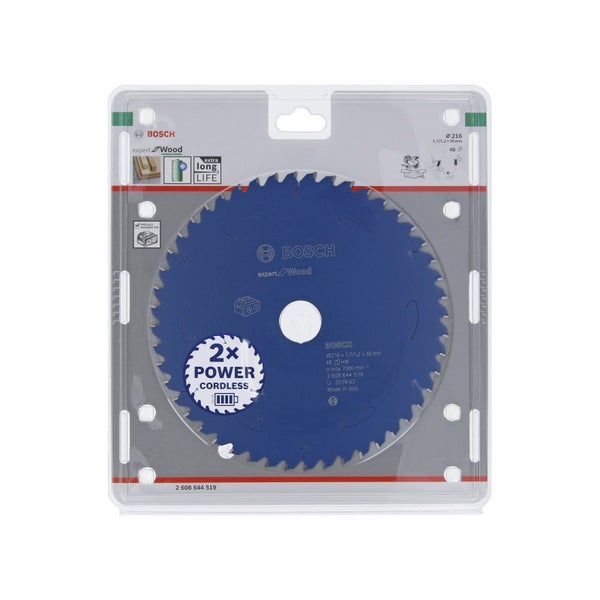 Bosch Kreissägeblatt Expert for Wood für Akku-Gehrungssägen 216 x 1,7 x 30 mm 48 - 2608644519