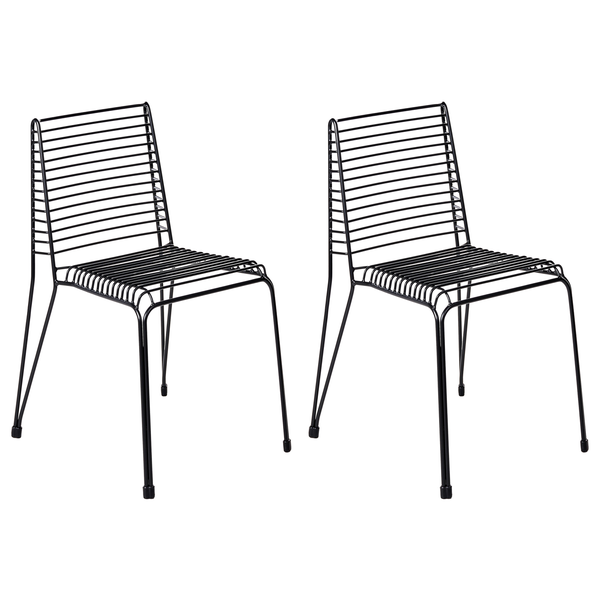 Stuhl aus Metall mit horizontalen Streben für Sitzfläche und Rückenlehne