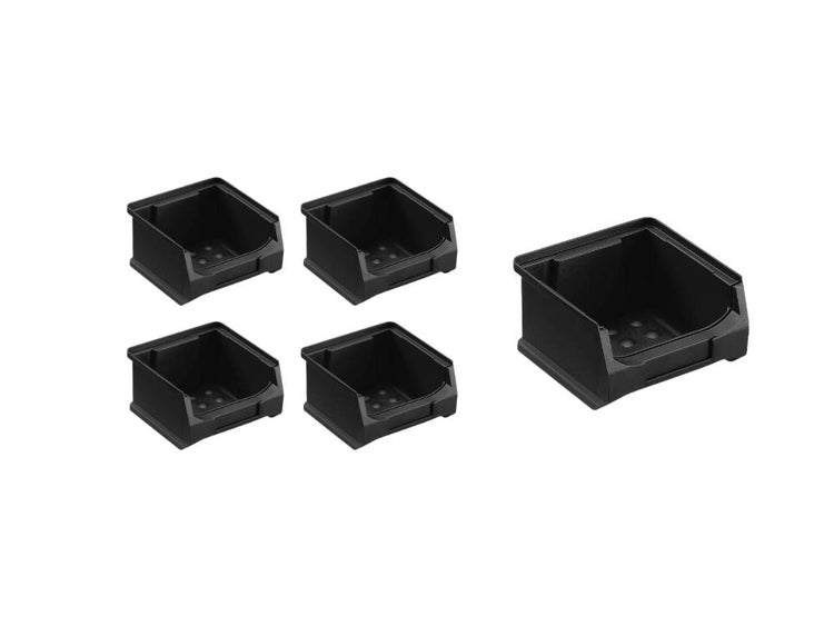 PROREGAL SparSet 5x Leitfähige Sichtlagerbox 1.0 HxBxT 6 x 5 x 10 cm 0,4 Liter ESD Sichtlagerbehälter
