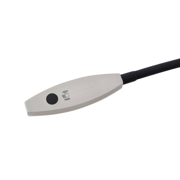 LED Touch-Sensor Schalter in ovaler Form aus gebürstetem Metall mit schwarzem Kabel.