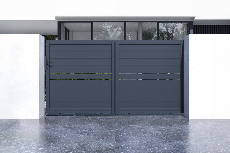 Schiebetor 3m CIMONE H.160 graues Aluminium