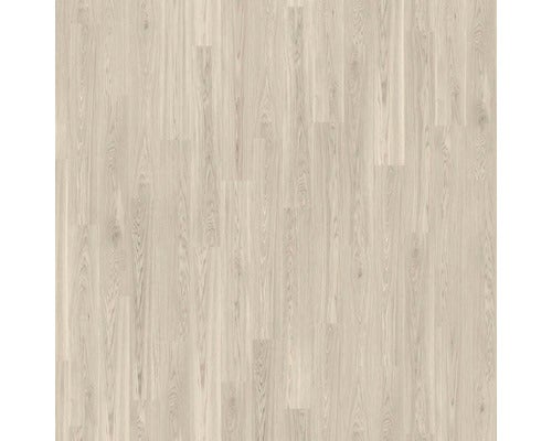 Laminatboden in heller Eichenoptik mit Schiffsboden-Muster und natürlicher Holzmaserung.