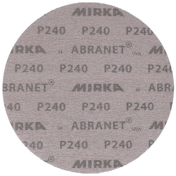 Mirka Abranet Netz-Schleifscheiben Ø 225 mm Klett / Korn P240 / 25 Stk / zum Schleifen von Holz, Spachtel, Lack, Kunststoff / 5422302525