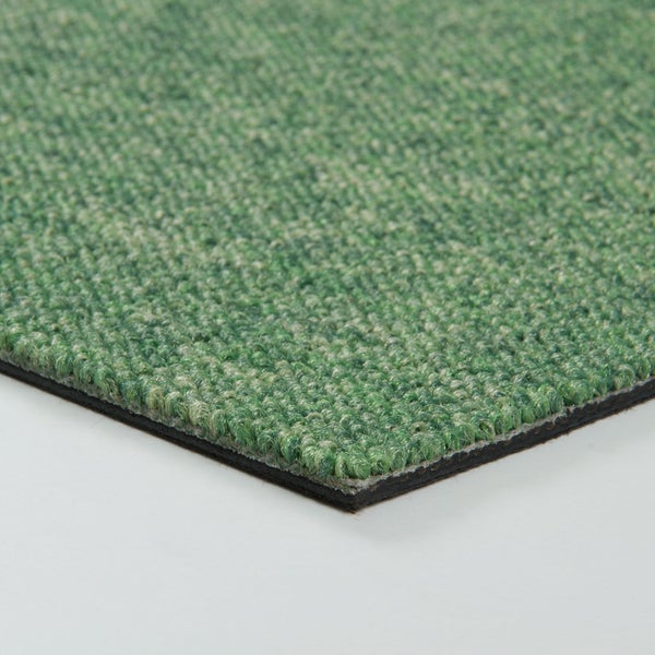 Teppichflisen in 50 x 50 cm grün Schlingen Teppichfliesen selbstliegend Einfache Verlegung für Büro und Kinderzimmer