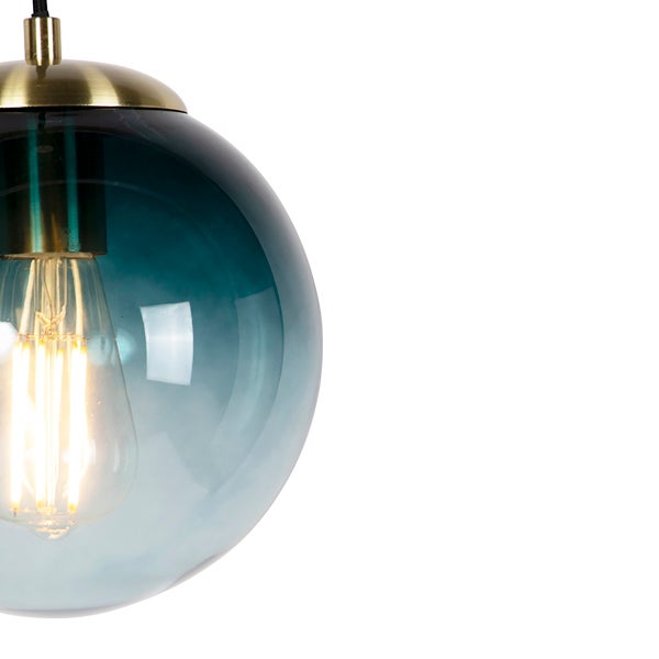 Hängelampe mit runder Glaskugel und Leuchtmittel