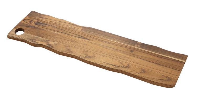 Schneidebrett aus Teakholz mit Loch zum Aufhängen