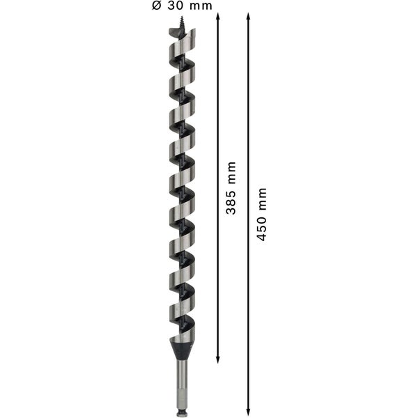 Holzbohrer mit Durchmesser 30 mm, Länge 450 mm