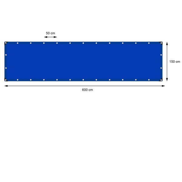 ECD Germany Abdeckplane Gewebeplane mit Ösen 1,5x6m 9m² 260g/m² Blau aus Polyethylen Schimmelresistent Wasserdicht Reißfest Schutzplane Bootsplane Gartenplane Holzplane Plane für Gartenmöbel Pool Auto