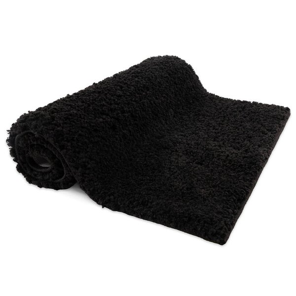 FLOORDIREKT Badematte Sky Soft - Reckteckig - Rutschhemmende Rückseite - Schwarz - 80 x 150 cm