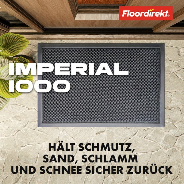 FLOORDIREKT Fußmatte Imperial 1000 - Innovatives 3D-Netz zur effektiven Filterung - Anthrazit - 90 x 120 cm