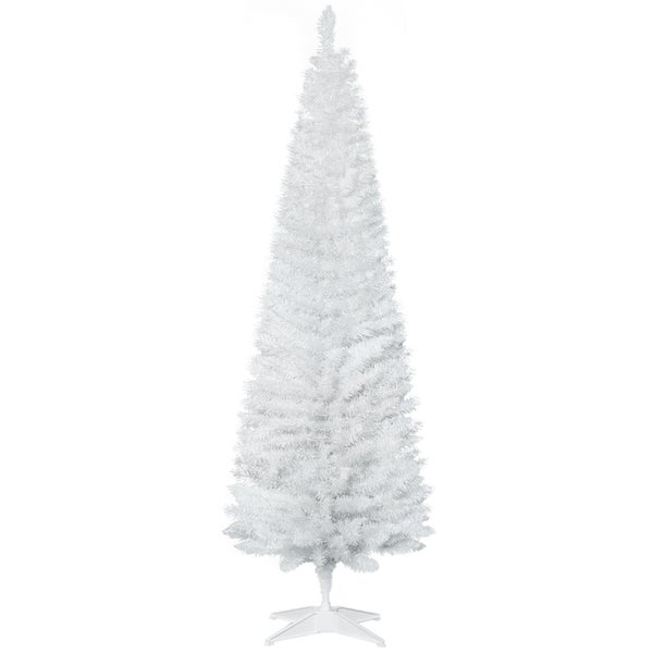 HOMCOM Weihnachtsbaum, Ø55 x 180 cm, PVC, Weiß