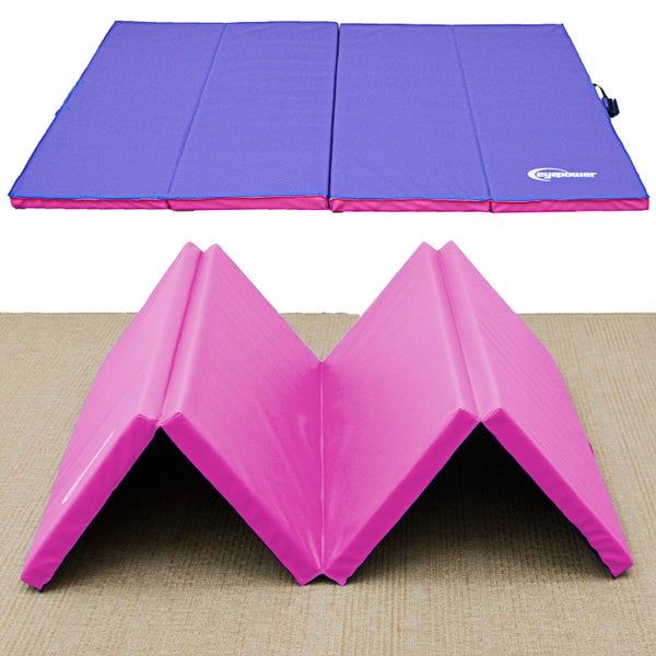 180x115 Klappbare Gymnastikmatte - 5cm dicke Turnmatte Pink Aubergine