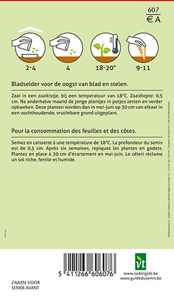 Informationen zum Aussäen und Ernten von Blattsellerie.