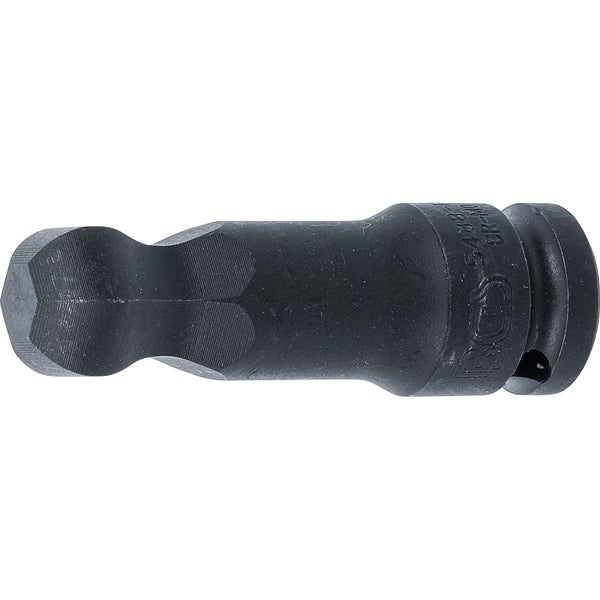 BGS Kraft-Bit-Einsatz Länge 75 mm Antrieb Innenvierkant 12,5 mm (1/2) Innensechskant mit Kugelkopf 19 mm - 5488-19