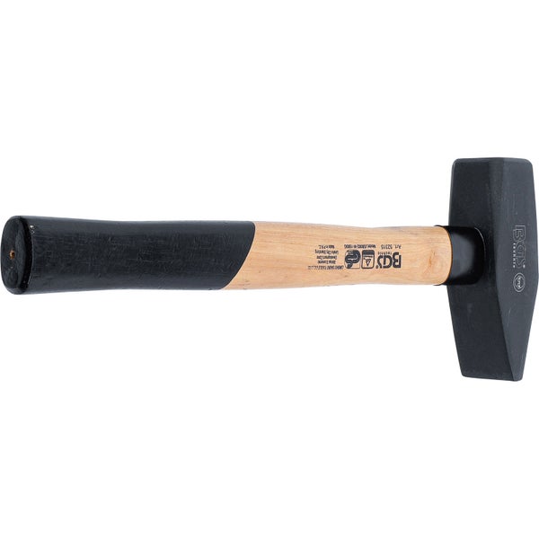 Schlosserhammer mit Holzstiel und BGS Technic Logo, Gewicht 1500 Gramm, ideal für Heimwerkerarbeiten.