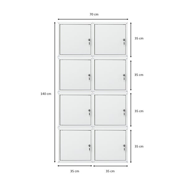 PROREGAL Mega Deal 8x Schließfachwürfel Cubic HxBxT 35 x 35 x 35 cm Grau