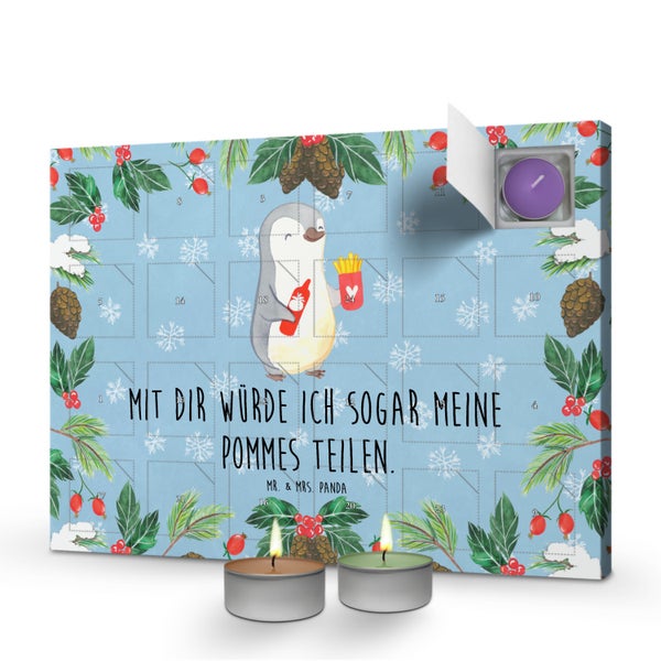 Mr. & Mrs. Panda Duftkerzen Adventskalender Pinguin Pommes - Blau Pastell