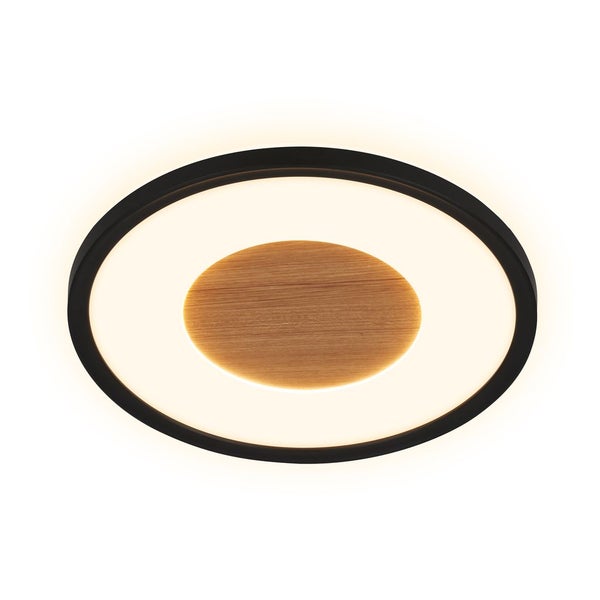 LED Deckenlampe flach Deckenleuchte Wohnzimmer Dimmbar Schlafzimmer Flur Holz