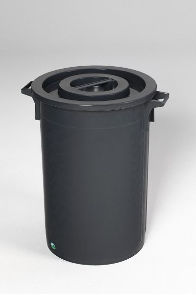 PROREGAL Robuster Abfallsammler Mit Deckel Stapelbar 45 Liter HxBxT 48 x 42 x 42 cm Kunststoff Schwarz