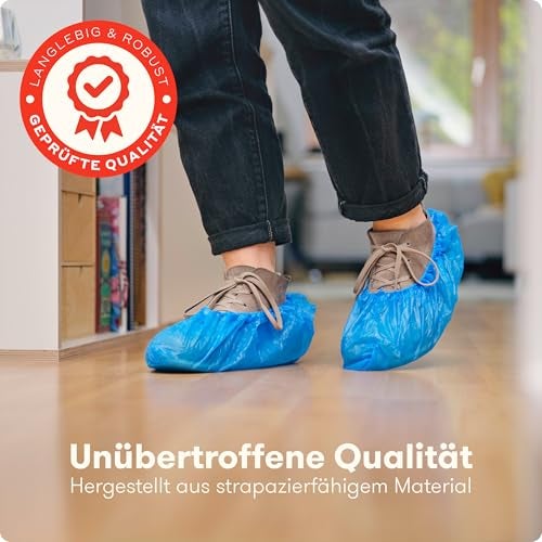 Schuhüberzieher Einweg (100 Stück) - Praktische Überzieher für Schuhe - Robuste Einweg Überschuhe für Hygiene und Schutz - Perfekt für Haushalt, Klinik, Labor und Handwerk