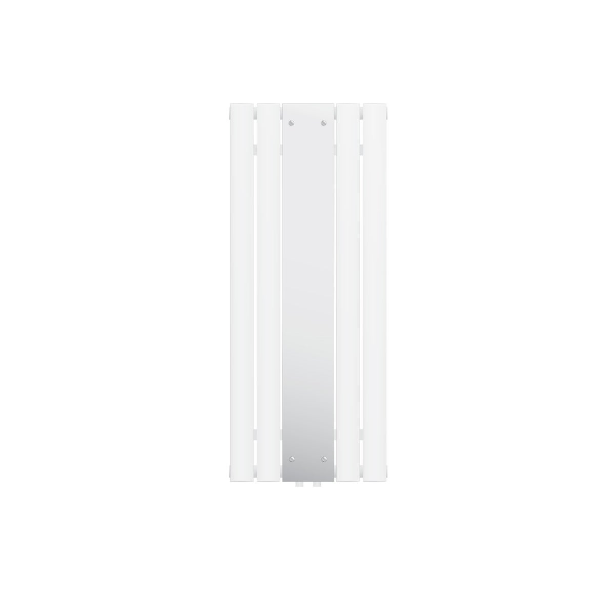 ML-Design Badheizkörper Flach 1200 x 450 mm Weiß mit Spiegel, Spiegelheizkörper Glasheizkörper, Design Paneelheizkörper Mittelanschluss Heizung, Flachheizkörper Vertikal Einlagig, inkl. Montage-Set