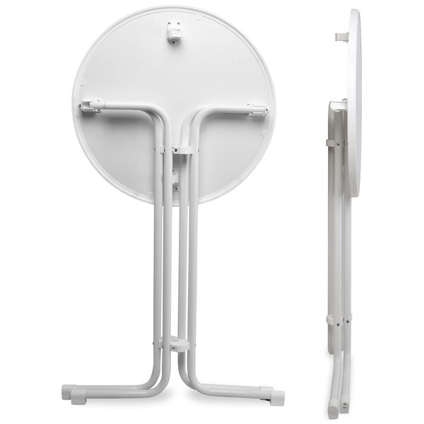 Beautissu Sylt Stehtisch Ø 70 cm Weiß