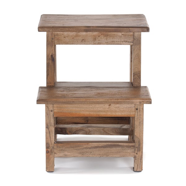 Trittleiter STEP Recyclingholz zweistufig  01 natur-vintage