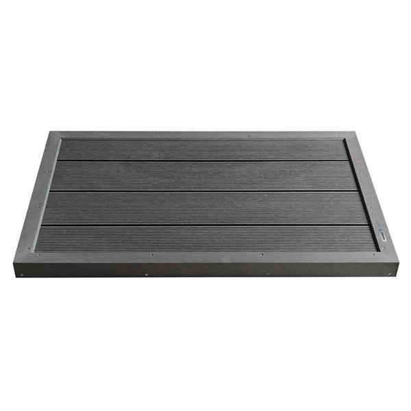 Home Deluxe - WPC Bodenplatte GAIA - Farbe: Anthrazit, 105 x 63 x 5,5 cm - rutschfest und Splitterfrei I Solarduschenzubehör Fußmatte