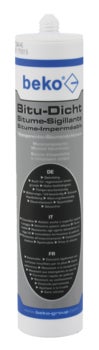 beko Bitu-Dicht Bitumen-Dichtmasse in der Kartusche für Abdichtungen im Außenbereich und am Dach.