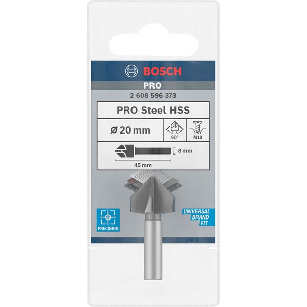 Bosch PRO Stahl HSS-Senker mit 20 Millimeter Durchmesser in Verpackung