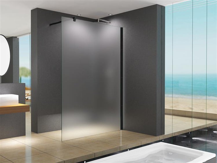 Glaswerk Westfalen - LiLy 90x200 cm Walk in Duschwand  Satiniert Schwarz