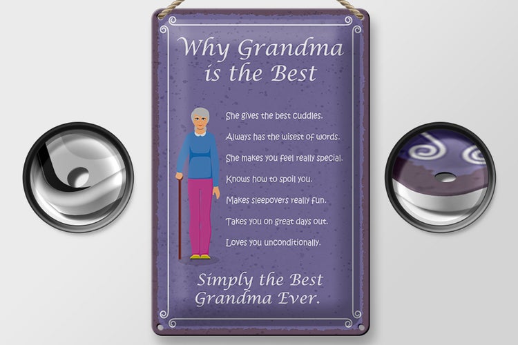 Blechschild Spruch 20x30cm why Grandma is the best Oma