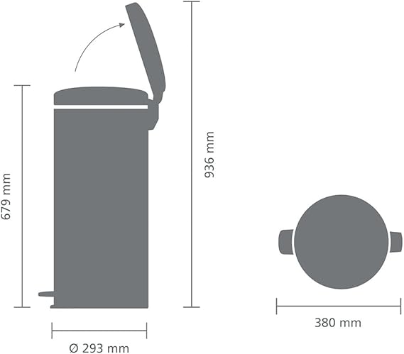 PROREGAL Selbstlöschender Wertstoffsammler Rund Mit Einwurfklappe 89 Liter HxBxT 104,5 x 32 x 32 cm Verzinkter Stahl Silber Anthrazit
