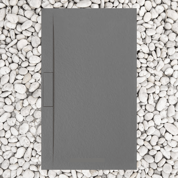 Duschwanne 120X90 cm GRAU Vulcano Line Lang Aus Harz und Marmorpulver Mit Seitengitter AUS MARMORESINA - FRASCIO