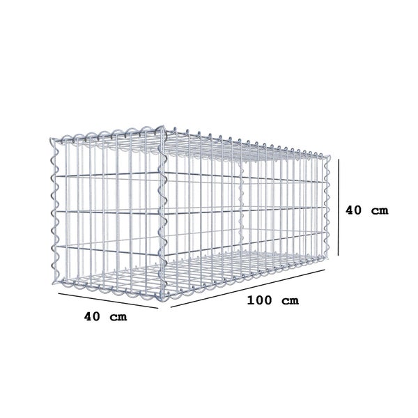 Gabione 100 cm x 40 cm x 40 cm (L x H x T), Maschenweite 5 cm x 10 cm, Spirale