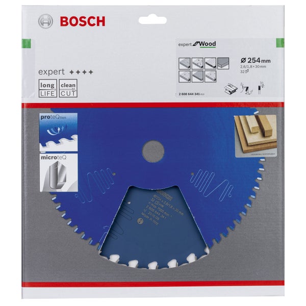 Bosch Kreissägeblatt Expert for Wood für Tischkreissägen 254 x 30 x 2,6 mm 32 - 2608644341