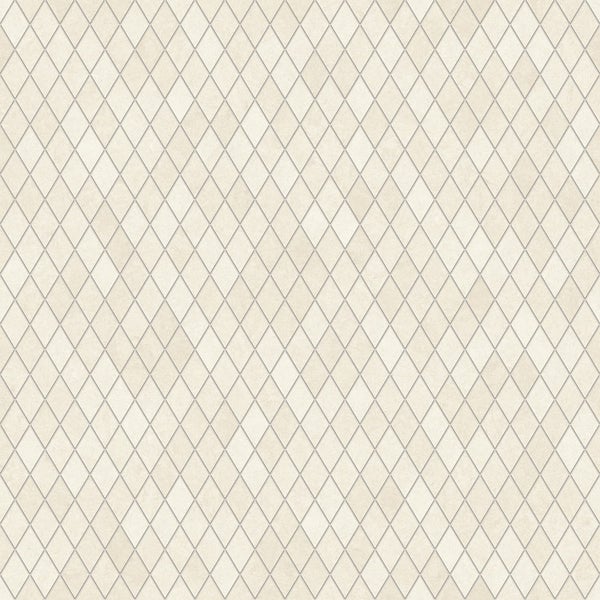 Tapete mit Rautenmuster in Beige, geometrisches Design für die Wandgestaltung.