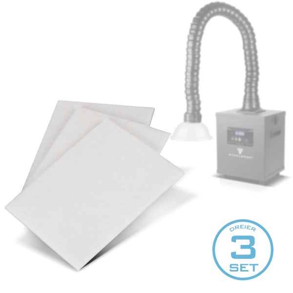 Dreier-Set Filtermatten für Absauganlagen und Schweißrauchabsaugung.