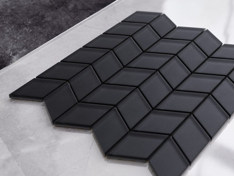 Glasmosaik auf Netz für Bad und Küche 26.5cm x 30.5cm - Black Panther