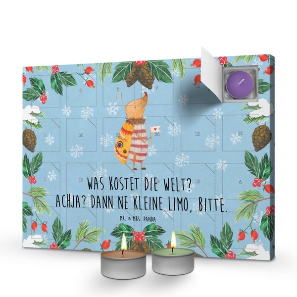 Mr. & Mrs. Panda Duftkerzen Adventskalender Nachtfalter Fähnchen - Blau Pastell