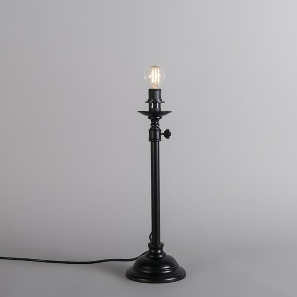 Klassische Tischlampe schwarz ohne Schirm verstellbar - Accia