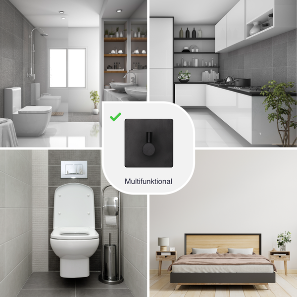 Collage verschiedener Raumszenen mit dem Fokus auf einem multifunktionalen Produkt