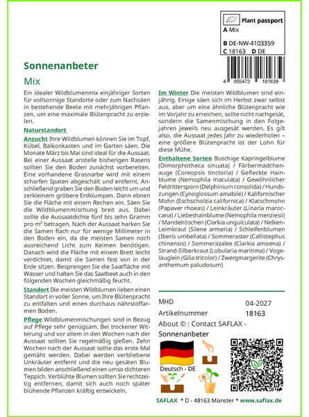 SAFLAX  - Sonnenanbeter - Mix - 1000 Samen